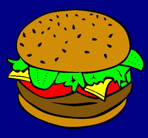 Dibujo Hamburguesa completa pintado por diego0