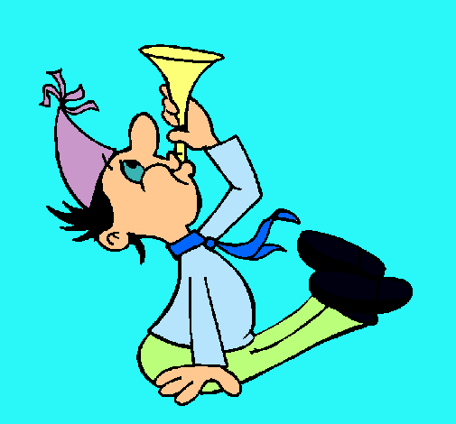 Dibujo Niño con trompetita pintado por micadoca