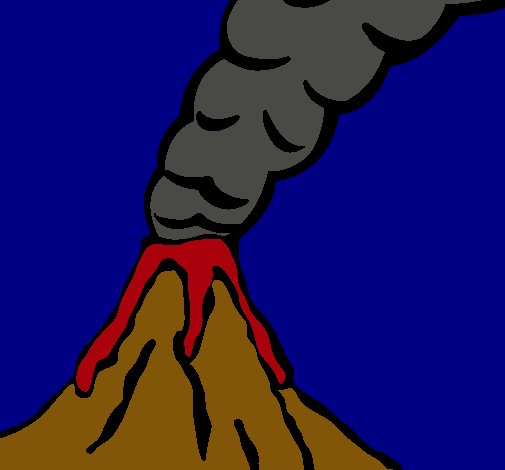 Dibujo Volcán pintado por Elisa