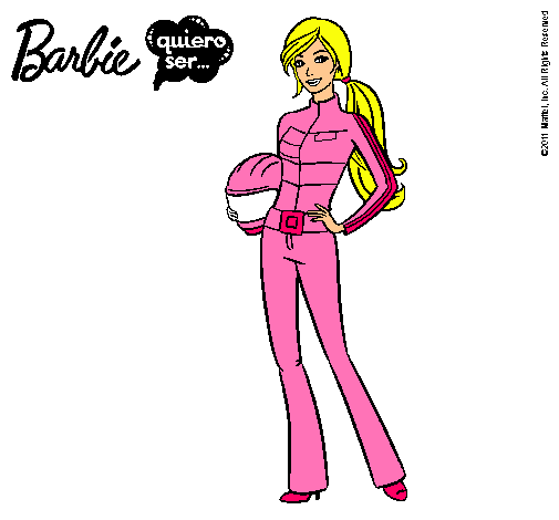 Dibujo Barbie piloto de motos pintado por rosazc