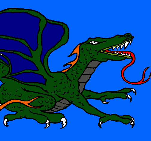 Dibujo Dragón réptil pintado por hazan