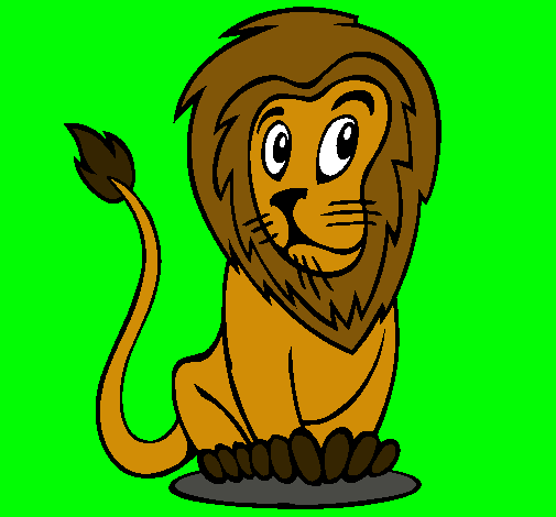 Dibujo León pintado por zack