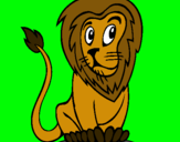 Dibujo León pintado por zack