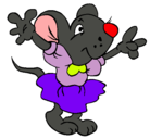 Dibujo Rata con vestido pintado por GIGIANGEL