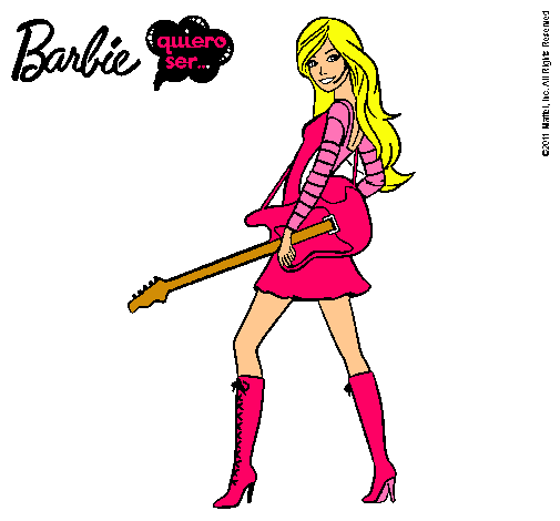 Dibujo Barbie la rockera pintado por rosazc