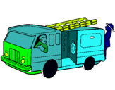 Dibujo Bomberos en el camión pintado por marilufern