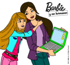 Dibujo El nuevo portátil de Barbie pintado por juliabarbie
