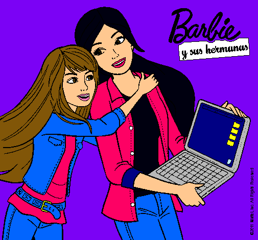 Dibujo El nuevo portátil de Barbie pintado por morenaah