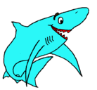 Dibujo Tiburón alegre pintado por planeta