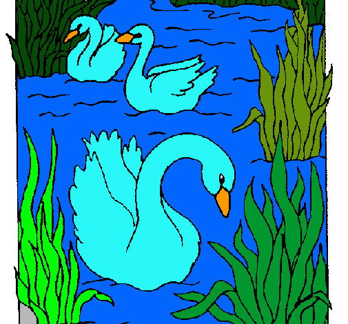 Dibujo Cisnes pintado por SOFIA-2005