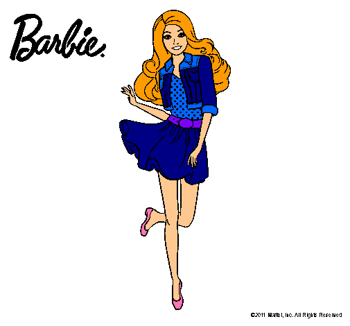 Dibujo Barbie informal pintado por rosazc