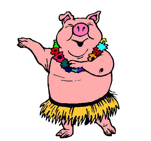 Dibujo Cerdo hawaiano pintado por zack