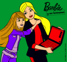 Dibujo El nuevo portátil de Barbie pintado por amalia