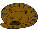 Dibujo Gato durmiendo pintado por zack