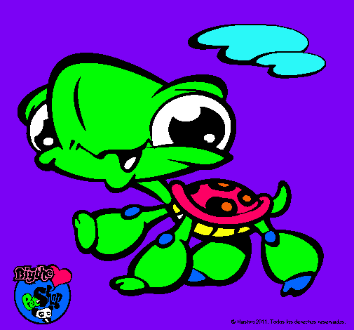 Dibujo Tortuga Littlest Pet Shop pintado por catalinita