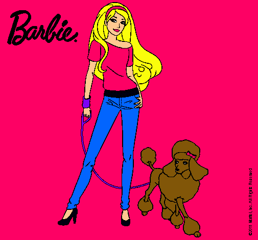 Dibujo Barbie con look moderno pintado por Melaniebes