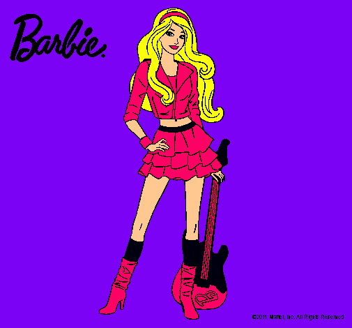 Dibujo Barbie rockera pintado por Melaniebes