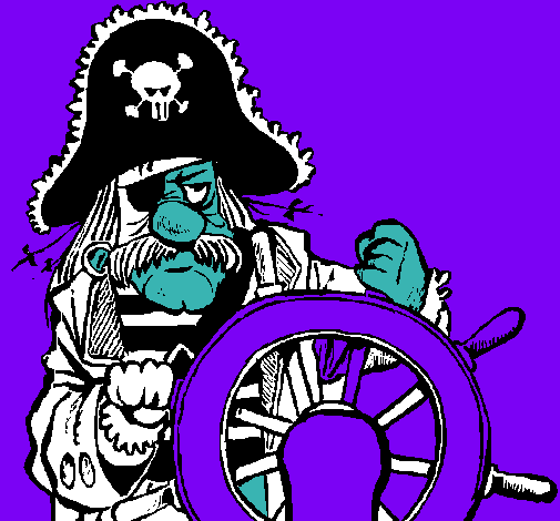 Dibujo Capitán pirata pintado por Pupero