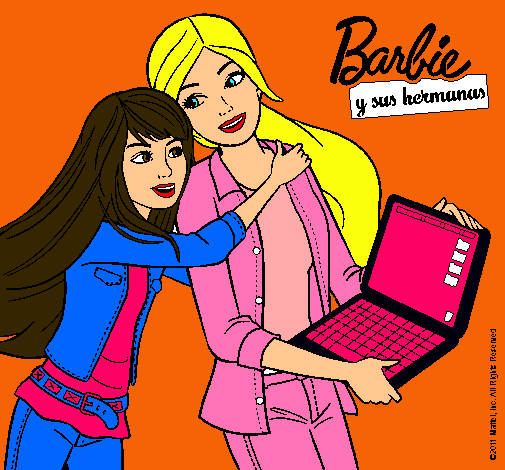 Dibujo El nuevo portátil de Barbie pintado por Sandritha