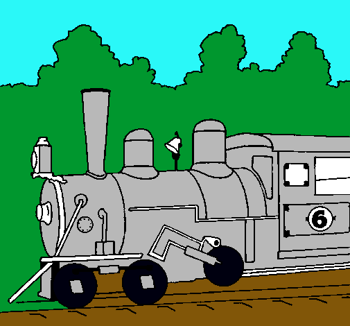 Dibujo Locomotora pintado por abuelos