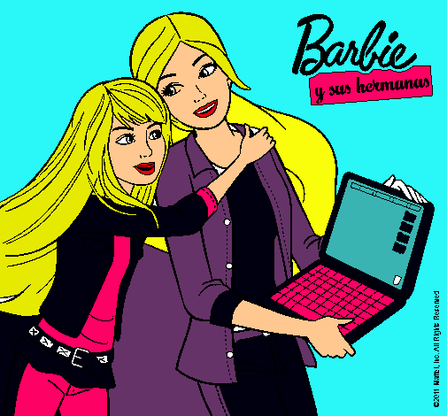 Dibujo El nuevo portátil de Barbie pintado por luisaben04