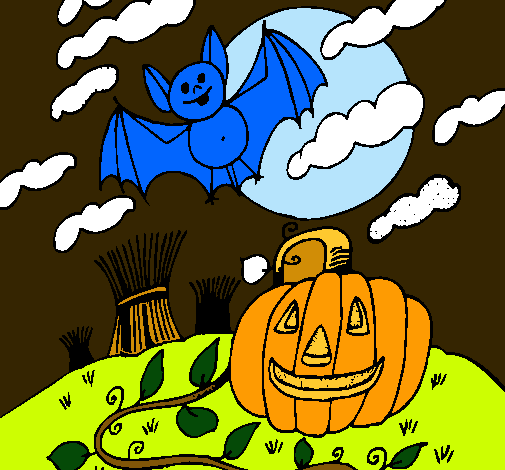 Dibujo Paisaje de Halloween pintado por bfgdf