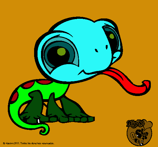 Dibujo Lagarto Littlest Pet Shop pintado por Rauly