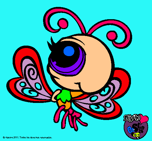 Dibujo Mariposa Littlest Pet Shop 2 pintado por loro