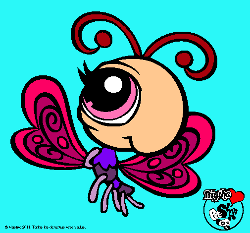 Dibujo Mariposa Littlest Pet Shop 2 pintado por Mangeles