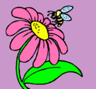 Dibujo Margarita con abeja pintado por 1234534