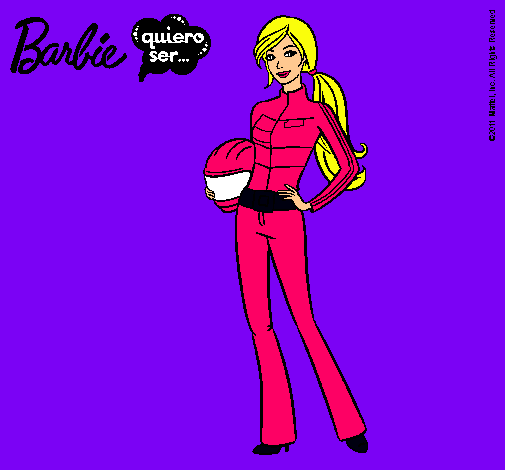 Dibujo Barbie piloto de motos pintado por Melaniebes