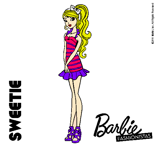 Dibujo Barbie Fashionista 6 pintado por  iara316