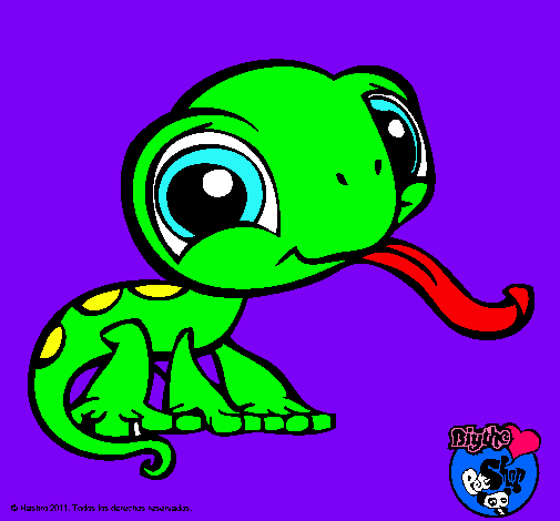 Dibujo Lagarto Littlest Pet Shop pintado por catalinita