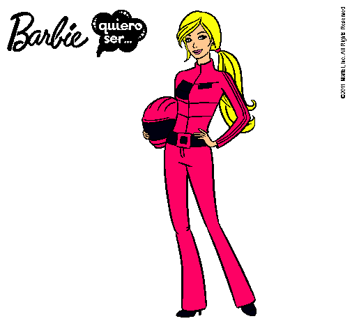 Dibujo Barbie piloto de motos pintado por ssooffii