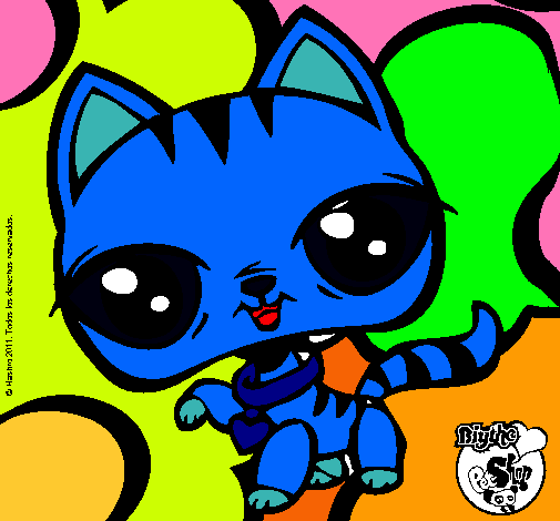 Dibujo Gatito Littlest Pet Shop pintado por catalinita