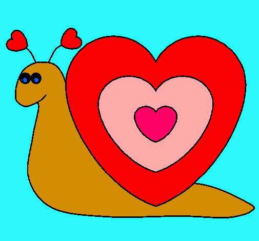 Dibujo Caracol corazón pintado por bfgdf