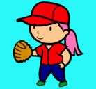 Dibujo Jugadora de béisbol pintado por 5555