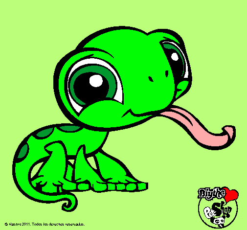 Dibujo Lagarto Littlest Pet Shop pintado por Mangeles