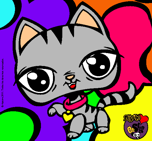 Dibujo Gatito Littlest Pet Shop pintado por AriRM