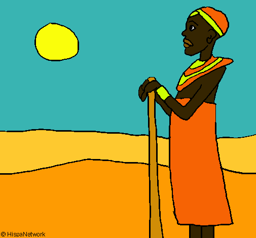 Dibujo Massai pintado por strellhada