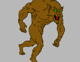 Dibujo Hombre lobo pintado por dragooooon