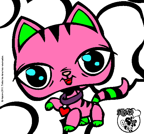 Dibujo Gatito Littlest Pet Shop pintado por katy22