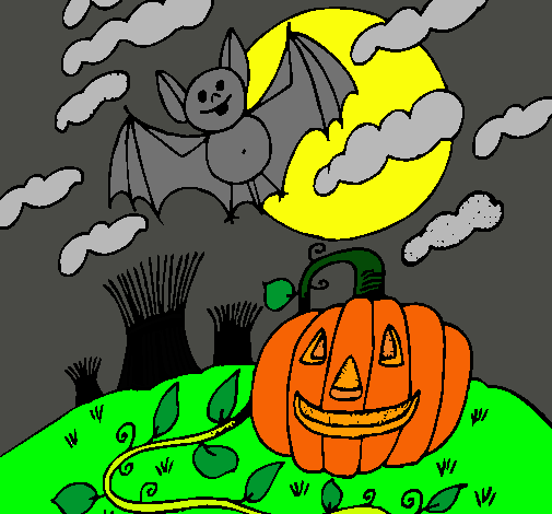 Dibujo Paisaje de Halloween pintado por Yoovi