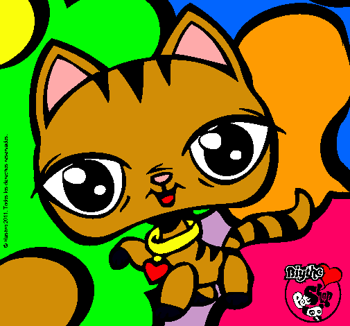 Dibujo Gatito Littlest Pet Shop pintado por Mangeles