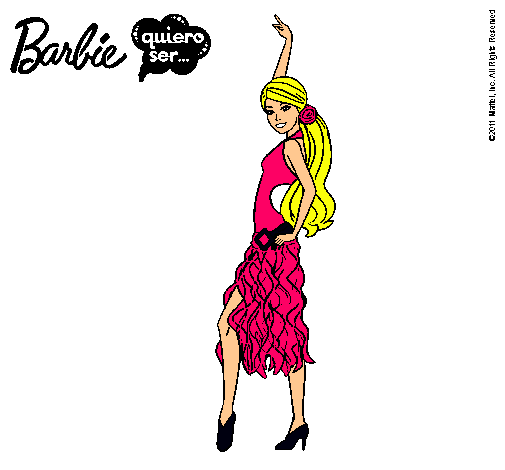 Dibujo Barbie flamenca pintado por ssooffii