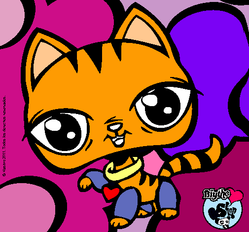 Dibujo Gatito Littlest Pet Shop pintado por Hechiceras