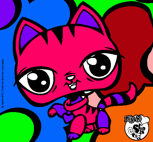 Dibujo Gatito Littlest Pet Shop pintado por cmss