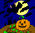 Dibujo Paisaje de Halloween pintado por samiselagg