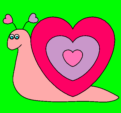 Dibujo Caracol corazón pintado por LaEly