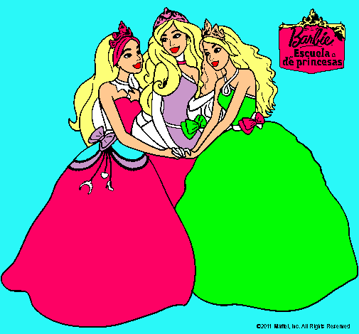 Dibujo Barbie y sus amigas princesas pintado por perenquen